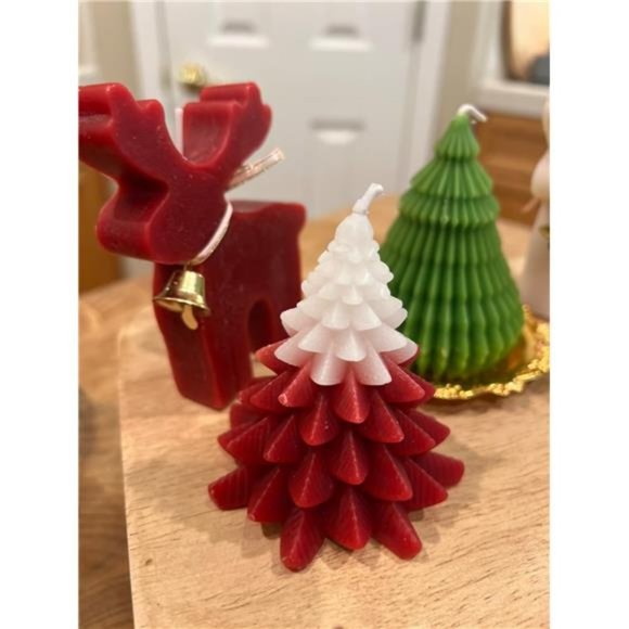 Christmas Scented Candles |  Elk & Christmas Tree Shaped Candle6 Pack Handmade - Picture 1 of 9